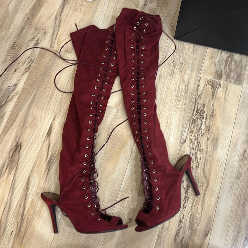 Thigh High Lace Up Heel